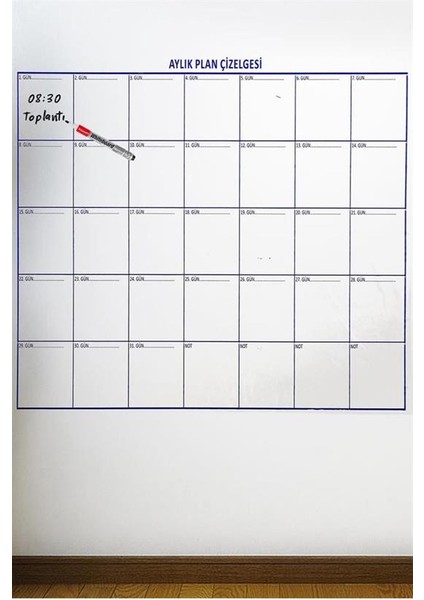 Aylık Planlayıcı Manyetik Duvar Stickerı Takvim Plan Çizelgesi (4767) - MBN4584-6731