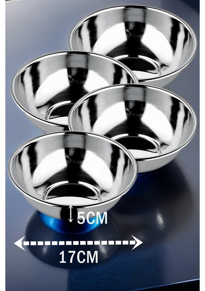 Turk Yemek Tası Paslanmaz Çelik Çorba Kasesi 4 Adet - MBN2526-7042