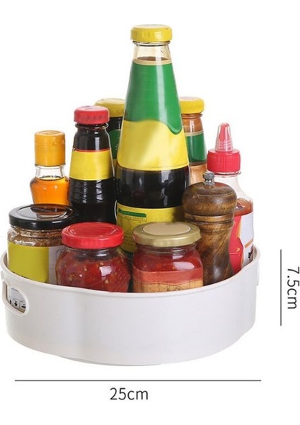 360 Derece Dönebilen Mekanizmalı Yuvarlak Tepsi Formlu Sunum ve Servis Organizer T - MBN8620-2497 fırsatları