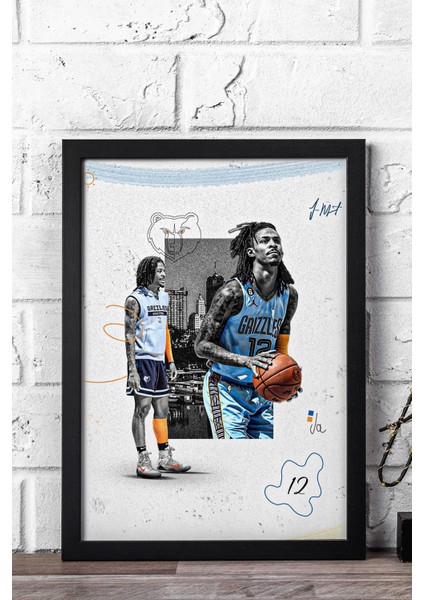 Ja Morant Çerçeveli Tablo - Basketbol Nba Posteri Tablo