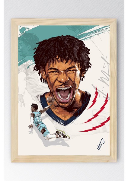 Ja Morant Çerçeveli Tablo - Basketbol Nba Posteri Tablo
