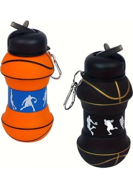 Basketbol Topu Tasarımlı Akordiyon Su Şişesi