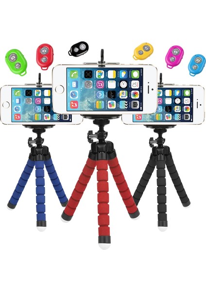 Mini Tripod Selfie Masa Üstü Stand + Bluetooth KUMANDA-(5775) - ISL2938-1865