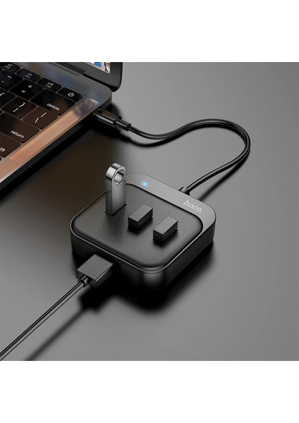 Hoco HB31 4in1 Type-C To 4x Usb3.0 Hub Çevirici Dönüştürücü Adaptör 0.2m-(57 - ISL8587-4383