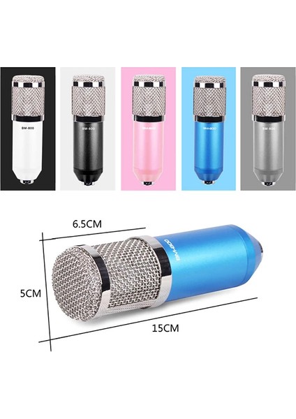 BM800 Condenser Stüdyo Profesyonel Kayıt ve Yayın Mikrofonu STUDIO-(5775) - ISL5115-9695