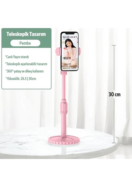 Ally Portatif 360 ° Masaüstü Cep Telefonu Standı - TUTUCU-(5775) - ISL9860-2019