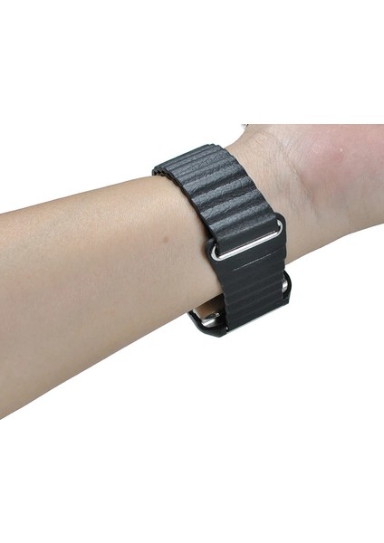 Ally Apple Iwatch Için 6-5-4 44MM Watch Ultra 49MM Deri Loop Kayış+ Metal Korum - ISL5457-9448