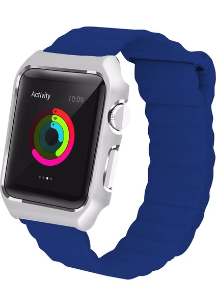 Ally Apple Iwatch Için 6-5-4 44MM Watch Ultra 49MM Deri Loop Kayış+ Metal Korum - ISL5457-9448