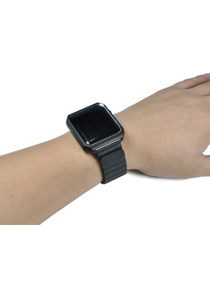 Ally Apple Iwatch Için 6-5-4 44MM Watch Ultra 49MM Deri Loop Kayış+ Metal Korum - ISL5457-9448