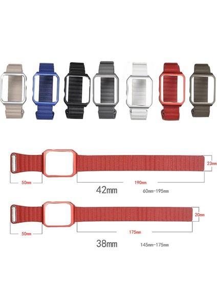 Ally Apple Iwatch Için 6-5-4 44MM Watch Ultra 49MM Deri Loop Kayış+ Metal Korum - ISL5457-9448