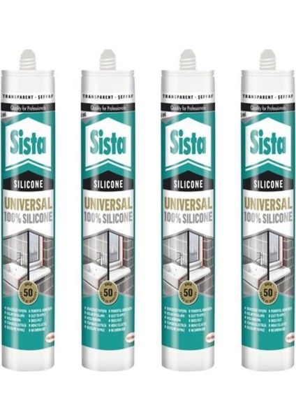 Üniversal Silikon Şeffaf 280ML 4 Adet