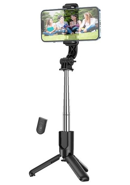 Hoco K17 Bluetooth Uzaktan Kontrol Selfie Çubuğu Tripod Mini Canlı Yayın Standı - ISL9128-3263