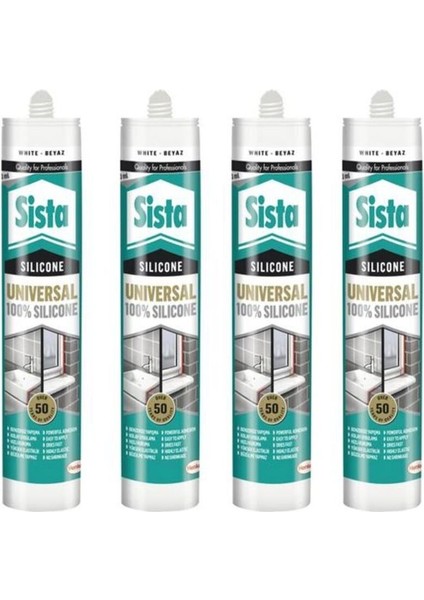 Üniversal Silikon Beyaz 280ML 4 Adet