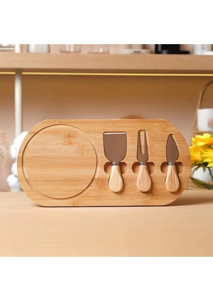 Ahşap Peynir Kesme ve Sunum Seti