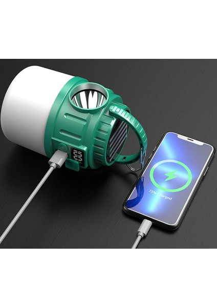 24 LED 5 Aydınlatma Modu + 2 Yan Işık (Beyaz / Sarı) 1200 Mah Solar Kamp Lambası V6 - ISL8686-4986