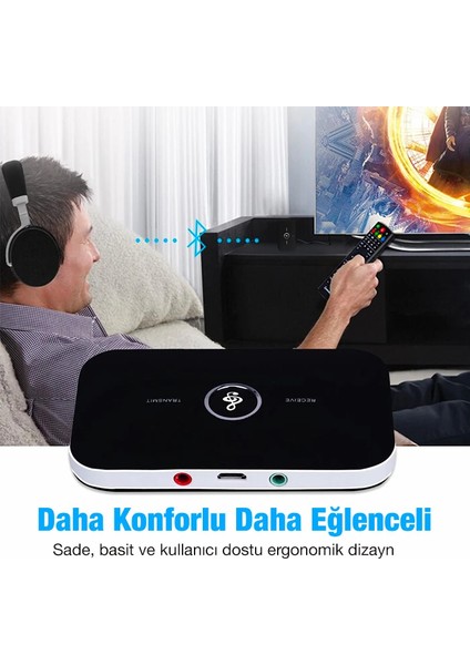 Ally 2in1 Kablosuz Bluetooth 5.0 Ses Alıcı Verici Receiver Transmitter Adaptör-(5 - ISL9565-6784