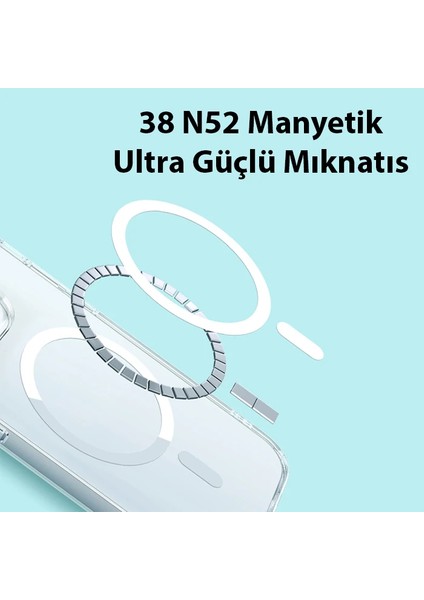 Baseus Crystal iPhone 14 Pro Max 6.7 Magsafe Silikon Kılıf + Tempered Ekran Koruyu - ISL3996-3934