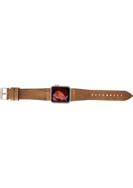 Apple Watch Uyumlu Deri Kordon 38-40-41MM G19-BA7 Taba modelleri