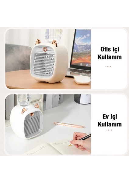 Ezere Hava Nemlendiricili Masaüstü Fan Taşınabilir Mini Klima SOĞUTUCU-(5775) - ISL1775-8324