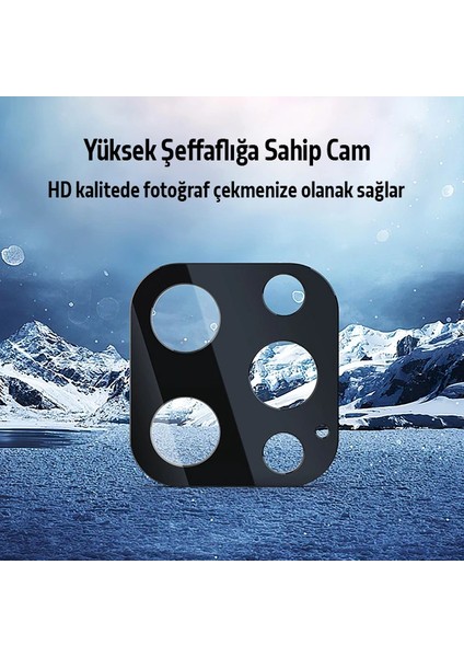 Iphone 12 Pro Max 2in1 Full Glue Tempered Cam Ekran Koruyucu +Kamera Lens SET-(577 - ISL5257-7240