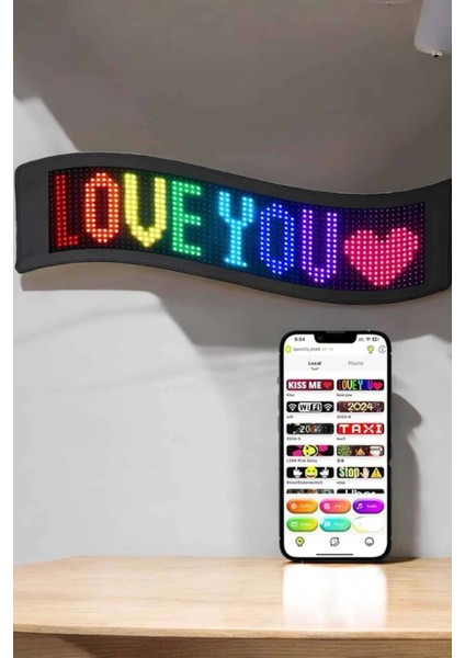 Piksel LED Matrix Rgb Işıklı LED Yazılı Bluetooth Bağlantılı 16X64