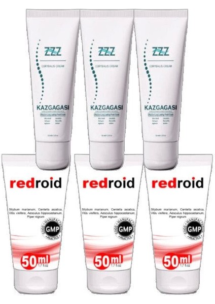 Kaz Gagası Kremi 3X100 ml Kas İçin+Redroid Krem 3X50 ml