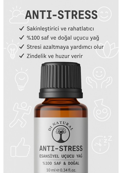 Anti- Stress Uçucu Yağ Saf Doğal Esans Buhurdanlık Difüzör Oda Esansı 10 ml fiyatları