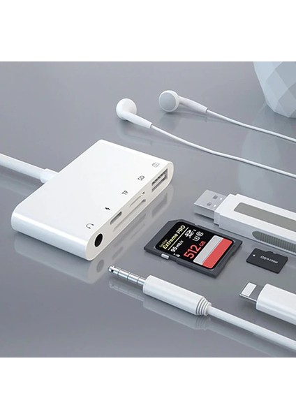 Ally 5in1 Iphone-Ipad Lightning To Audio USB Kamera OKUYUCU-(5775) - ISL3831-4498