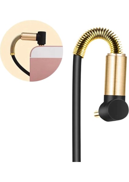 3.5mm Aux Kablosu Jak Erkek Erkek L Tipi 1 Metre Ses Aktarım Kablosu