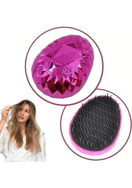 Neon Pembe Düzleştirici Tarak Geniş Aralıklı her Saç Tipine Uygun Fırçalı Saç Düzleştirici