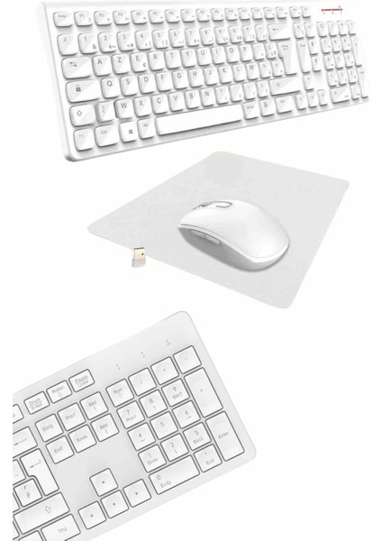 Klavye Mouse Seti Sessiz Kablosuz Türkçe Tv Pc Uyumlu