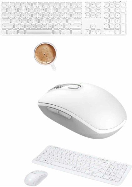 Klavye Mouse Seti Sessiz Kablosuz Türkçe Tv Pc Uyumlu