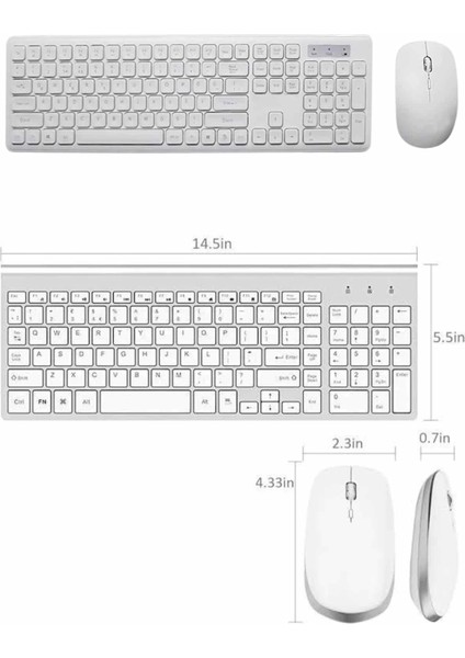 Klavye Mouse Seti Sessiz Kablosuz Türkçe Tv Pc Uyumlu