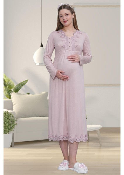 Mecit 1519 Gül Kurusu Lohusa Sabahlık Gecelik Pijama Set fırsatları
