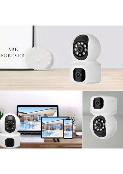 Yosee Uygulama Çift Kameralı Wifi Bağlantılı Gece Görüşlü Ev Tipi Güvenlik Kamerası fiyatları