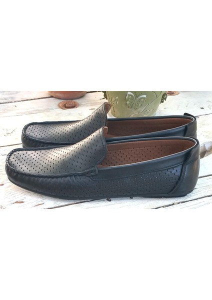 Bagsshoes 15006 Bravelli Erkek Hakiki Deri Lazerli Loafer Günlük Ayakkabı fırsatları