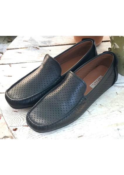 Bagsshoes 15006 Bravelli Erkek Hakiki Deri Lazerli Loafer Günlük Ayakkabı indirimleri