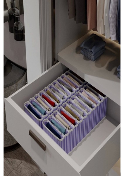 8 Bölmeli Dolap ve Çekmece Içi Düzenleyici Akordiyon Organizer L-00517 (1 Adet)