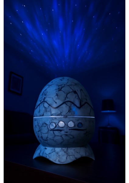 Dinozor Yumurtası Gece Masa Lambası Bluetooth Hoparlör Fm Radyo LED Lamba Galaxy Projektör LED Işık