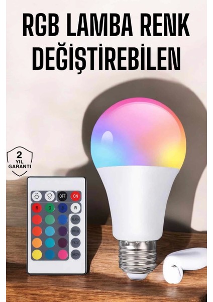 LED Ampul Enerji Dostu Rgb Işıklı 100W LED Işık