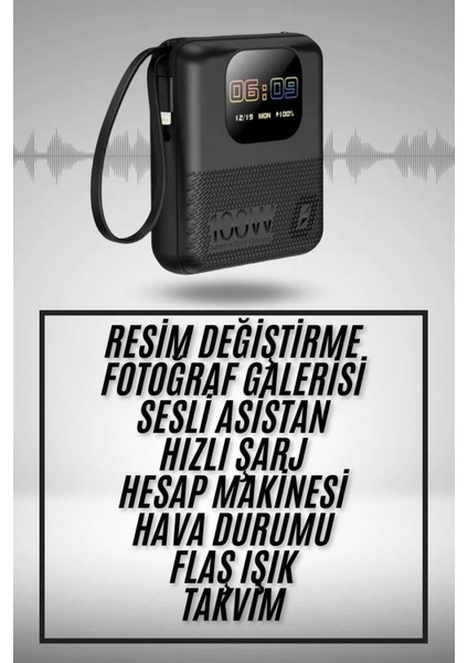 Akıllı Powerbank 10.000 Mah 4 Çıkışlı Taşınabilir Dijital Göstergeli