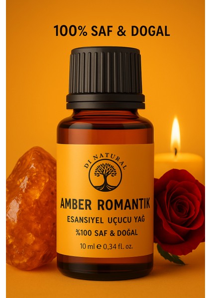 Amber Romantik Uçucu Yağ Saf Doğal Esans Buhurdanlık Difüzör Oda Esansı 10 ml