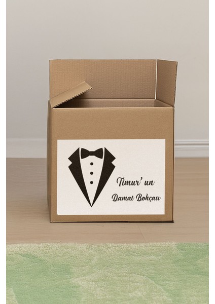 Isme Özel Damat Bohçası Etiketi - 10'lu A4 Paket - Kendinden Yapışkanlı Çeyiz Kolisi Sticker fiyatları