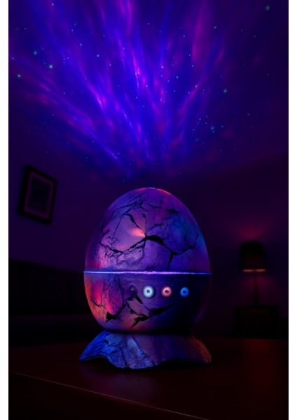Dinozor Yumurtası Gece Masa Lambası Bluetooth Hoparlör Fm Radyo LED Lamba Galaxy Projektör LED Işık