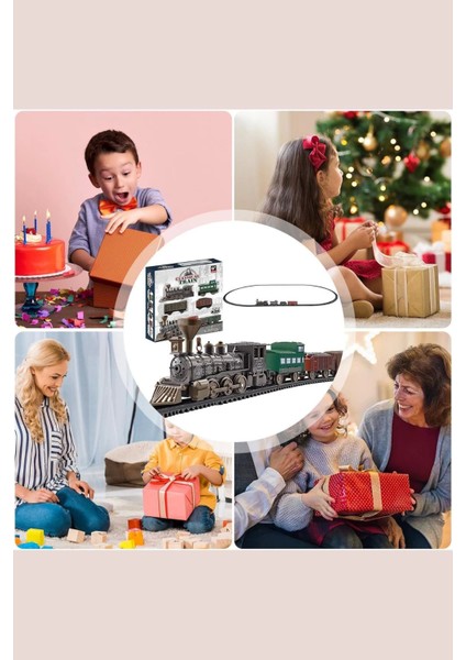 Oyuncak Sesli Işıklı ve Buharlı Tren 15 Parça Oyun Buhar Atan Klasik Classic Sesli Tren 4 Vagonlu modelleri