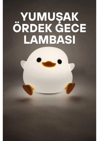 Yumuşak Ördek Gece Lambası Çok Renk Modlu Uyku Arkadaşı Pofuduk Masa Lambası