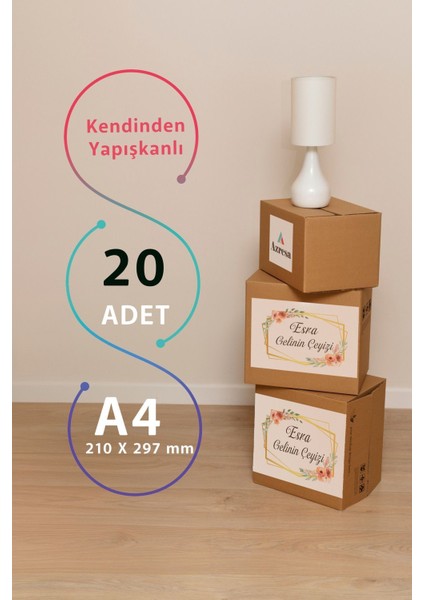 Yapışkanlı Kişiye Özel Çeyiz Kutusu Etiketi fiyatları