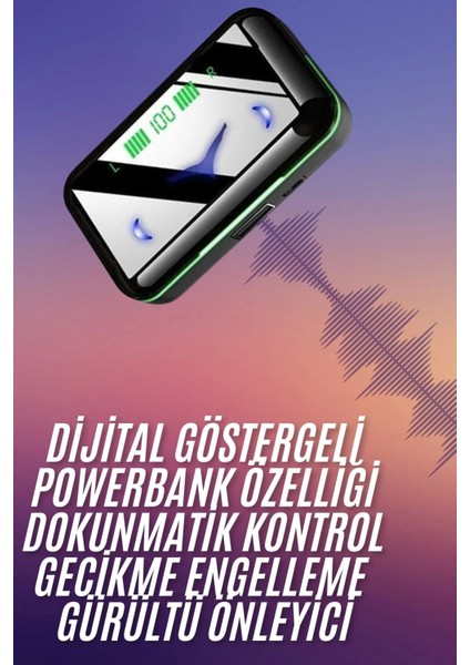 Extra Bass Kablosuz Kulaklık Işıklı Bluetooth Kulaklık Powerbank Özellikli