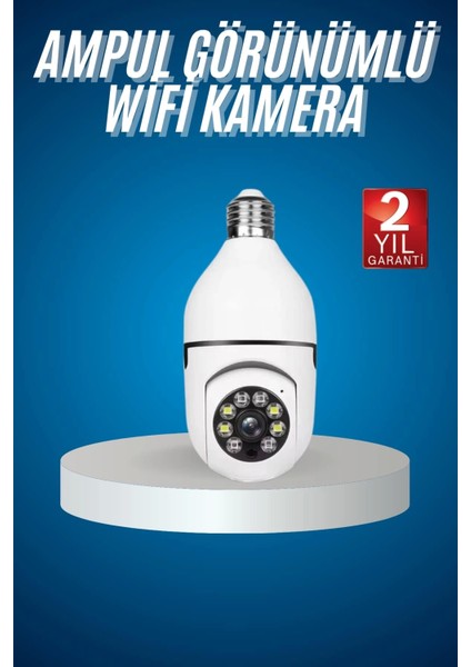 Wifi Güvenlik Kamerası Çift Kameralı Ampule Takılabilir Sensörlü