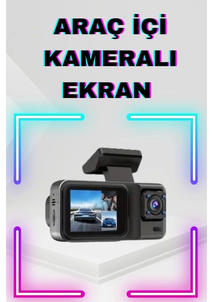2 Inç Araç Içi Kameralı Ekran 1080P Full Hd Kaliteli Hafıza Kart Destekli